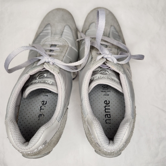 NoName Grey Leather Wedge Sneakers - Picture 7 of 11